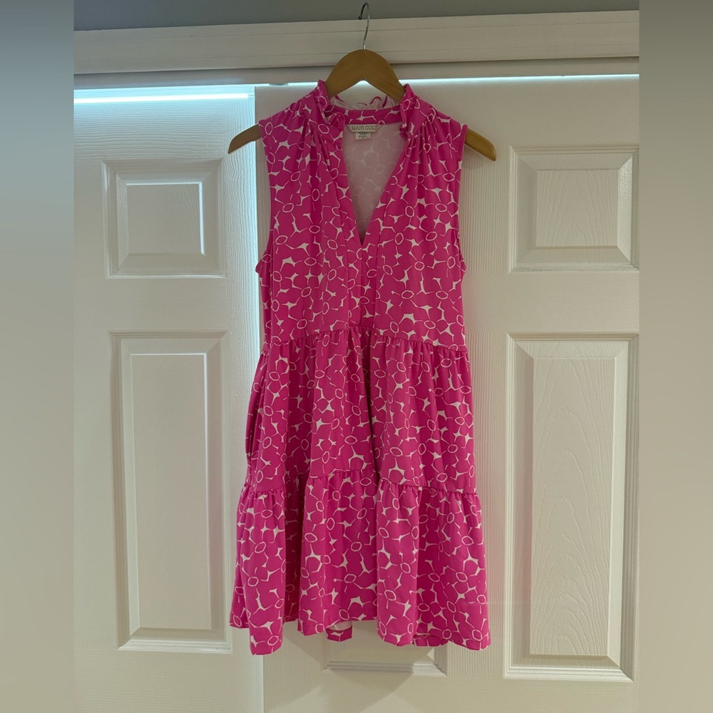 MAHI GOLD Pink Geometric Dress